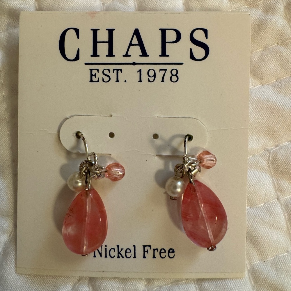 Chaps Rose Dangle Earrings